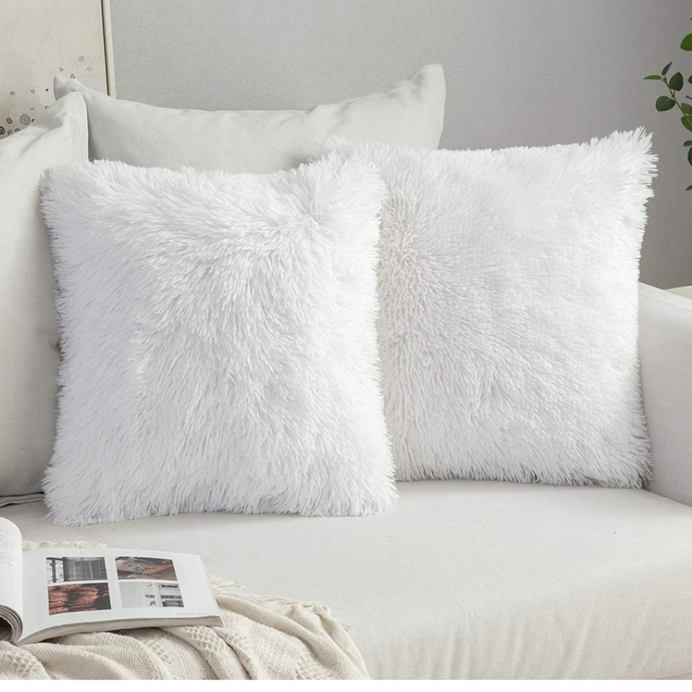 Pack of 2 Christmas Luxury Faux Fur Throw Pillow